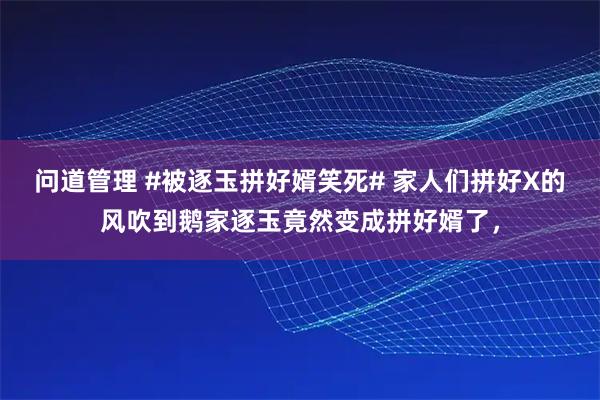 问道管理 #被逐玉拼好婿笑死# 家人们拼好X的风吹到鹅家逐玉竟然变成拼好婿了，