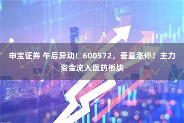 申宝证券 午后异动！600572，垂直涨停！主力资金流入医药板块
