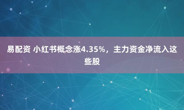 易配资 小红书概念涨4.35%,主力资金净流入这些股