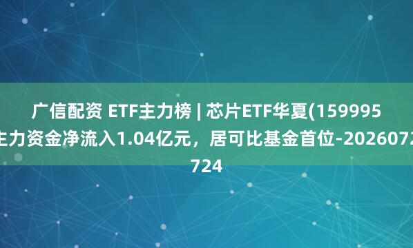 广信配资 ETF主力榜 | 芯片ETF华夏(159995)主力资金净流入1.04亿元,居可比基金首位-20260724